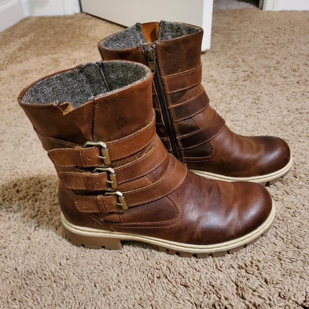 Boc Genuine Leather Brown Ankle Boots Sz 7.5